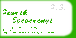 henrik szeverenyi business card